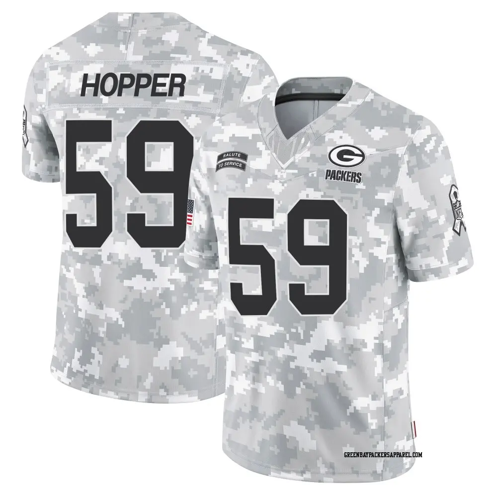 Limited Arctic Camo Youth Ty'Ron Hopper Green Bay Packers 2024 Salute to Service Jersey