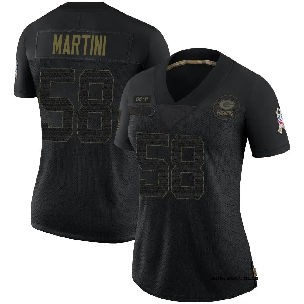 Limited Black Women's Greer Martini Green Bay Packers 2020 Salute To Service Jersey