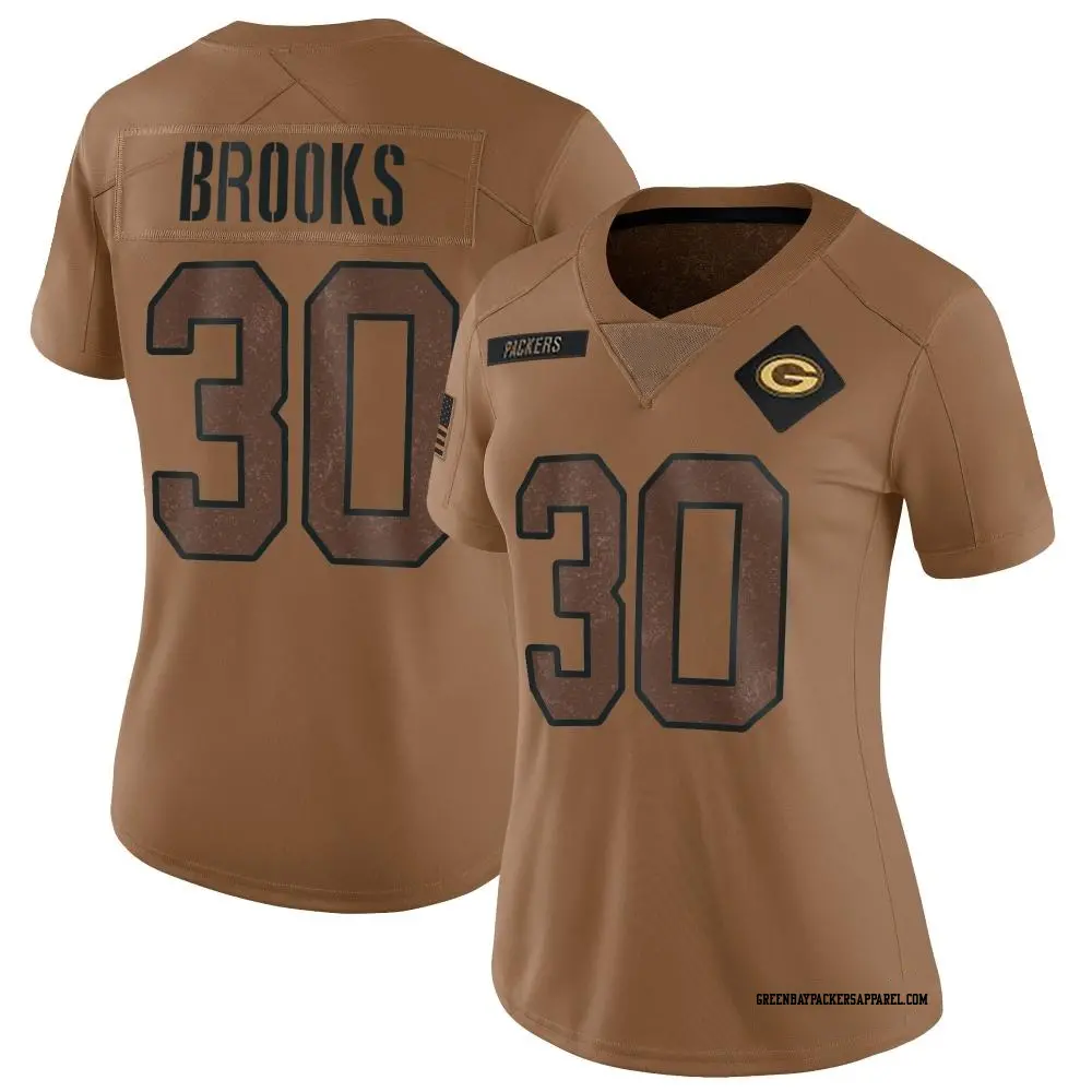 Limited Brown Women's Chris Brooks Green Bay Packers 2023 Salute To Service Jersey